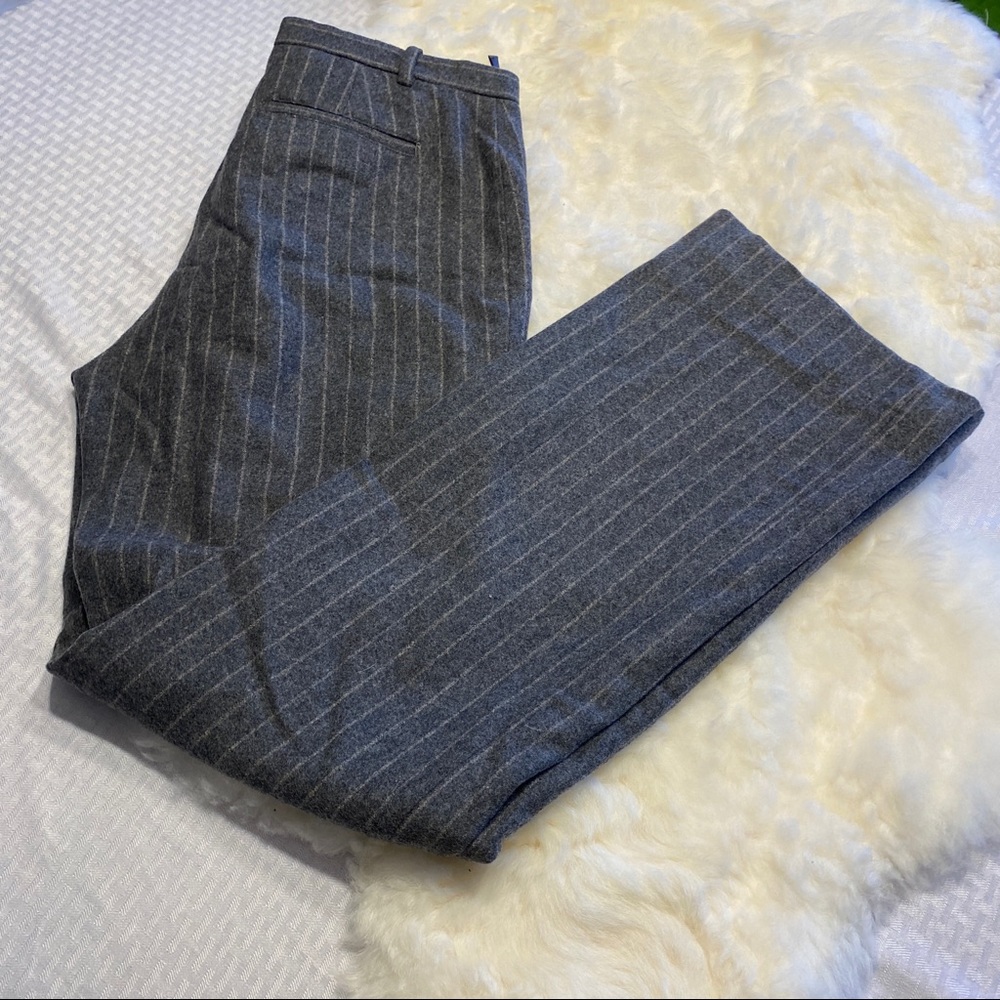 GAP GRAY STRIPED WOOL BLEND LINED SLACKS - Picture 1 of 5